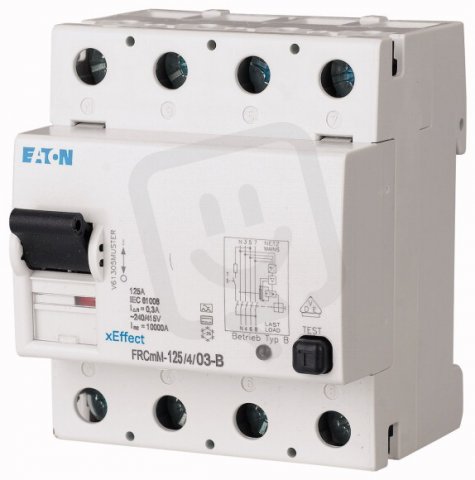 Proudový chránič 10kA FRCmM-125/4/01-B 4-pólový 0,1A 125A EATON 171185