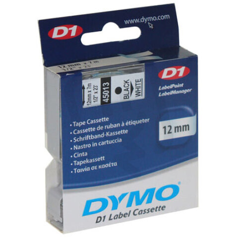 45013S DYMO páska D1 plastová 12mm, čern S0720530S