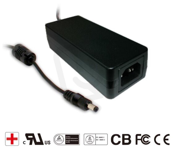 MEAN WELL GSM40A15-P1J MEDIC stolní adapter 40W 15
