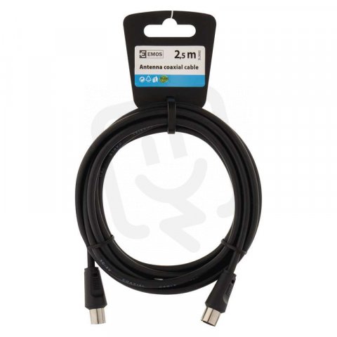 Anténní koaxiální kabel ČERNÝ  2,5M Emos SL3002
