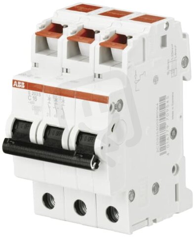 jistič 3P s bezšroubovou svorkou S203S-C16 16A char. C 6kA ABB 2CDS253002R0164