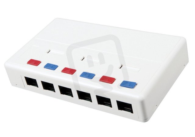 Víceportový box CAT5E UTP 6 x RJ45 bílý SOLARIX 12264681