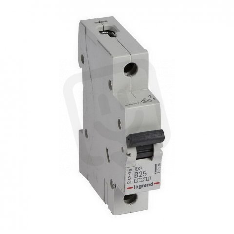 RX3 JISTIČ, 1 PÓLOVÝ, CHAR. B, 25A 6000A LEGRAND 419138