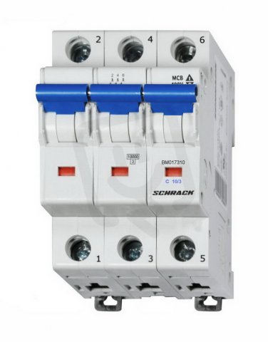Instalační jistič 10 kA, C 10A, 3P SCHRACK BM017310--