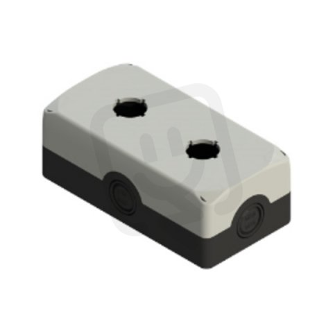 Instalační krabice, 2 otvory 22 mm, černá základna, šedý kryt PIZZATO ES33003