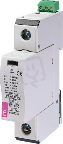 Svodič přepětí  ETITEC B T12 440/12,5 1+0 RC síť IT ETI 002440316