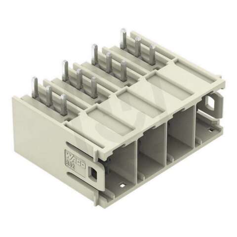 Konektor s pájecími piny THT pájecí kontakt 1,2x1,2 mm úhlové světle šedá 4pól.