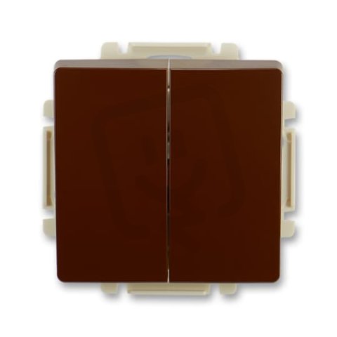 Spínač střídavý dvojitý řazení 6+6 s krytem 3557G-A52340 H1 hnědá Swing ABB