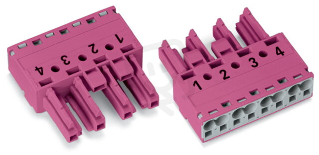 Zdířka 4pól. Kód. B Růžová WAGO 770-284