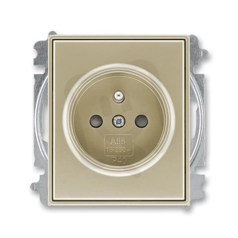ABB TIME Zásuvka s clonkami bezšroubové svorky šampaňská 5519E-A02357 33