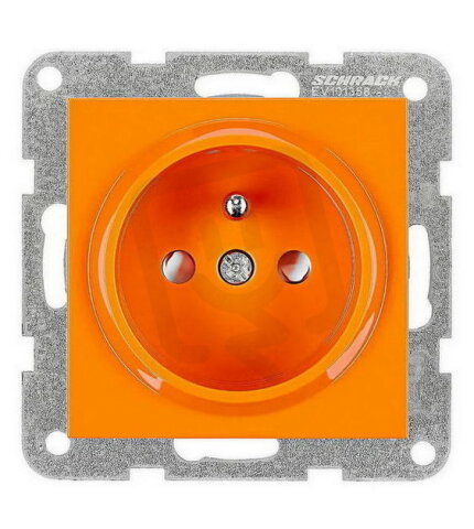 Zásuvka ČSN bezpečnostní clonka, šroubové svorky, oranžová SCHRACK EV101358--