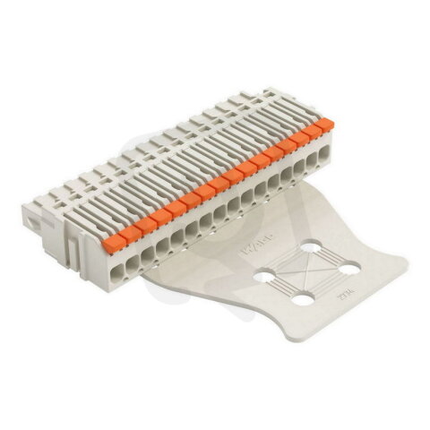1vodičová pružinová svorkovnice, Páčka, Push-in CAGE CLAMP, Světle šedá