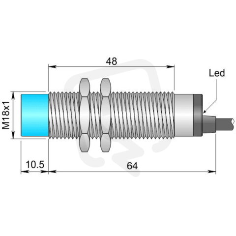 Indukční senzor d18 mm - Atex prach AECO SI18-AE8 NC AD3 LC10