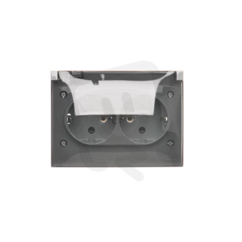 Zásuvka silová typ F kompaktní 2 násobná