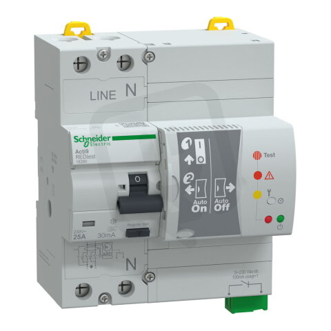 Proudový chránič, Acti9 REDtest, 2P, 25A, třída A 30mA SCHNEIDER 18280