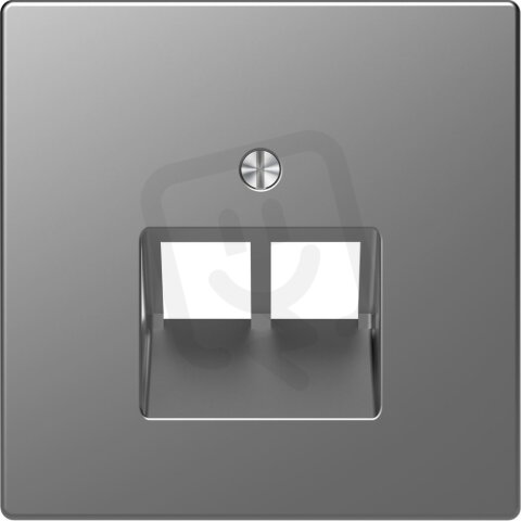 Centrální deska, Merten System D, RJ45, dvojitá, stainless steel, plast