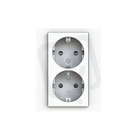 Dvojzásuvka ABB LEVIT M s clonkami bezšroub perleťová/led. bílá 5522H-C03458 68W