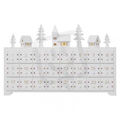 LED adventní kalendář, 37x23cm, 2x AA, vnitřní, teplá bílá Emos