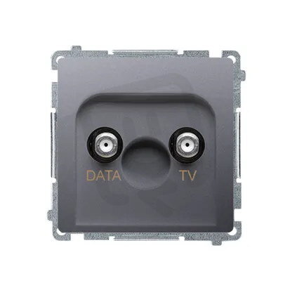 Zásuvka TV-DATA, typ F, DATA 1x vstup: 51000 MHz, Inox BMAD1.01/21