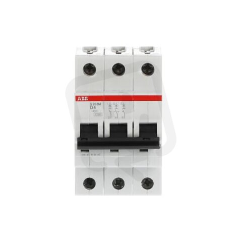 S203M-D4 3 fázový jistič 4 A char. D 10kA ABB 2CDS273001R0041