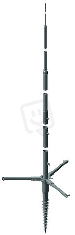 Teleskopický stožárový jímač NV 6000mm FeZn - AL se šroubovací základnou -SET-