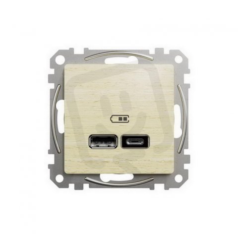 Sedna D/E Dvojitá USB A+C nabíječka 2.4A, Bříza SCHNEIDER SDD180402