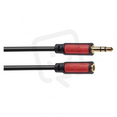 JACK kabel 3,5mm stereo, vidlice - 3,5mm zásuvka 2,5m EMOS SM5102