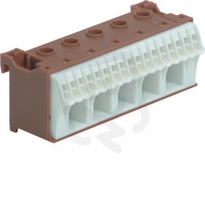 QuickConnect bezšroubový blok fázový, hnědý, 22 svorek, 5x25+17x4mm2, šíře 90mm