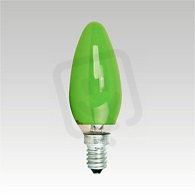 Svíčková žárovka AKF 240V 40W/017 E14 zelená NARVA 365014000