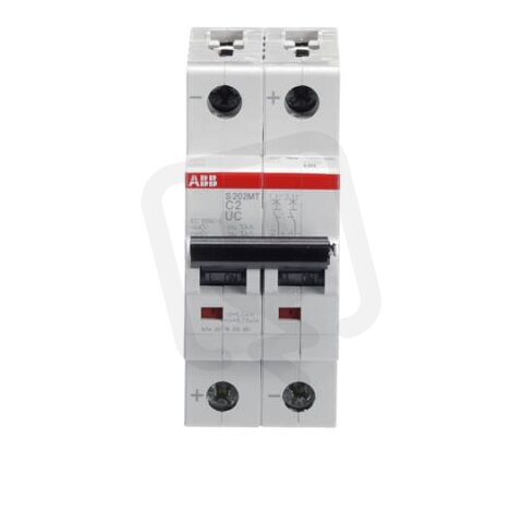 ABB S202MT-C2UC 2F jistič 2 A char. C 10kA 440V AC/DC pro kolejová vozidla