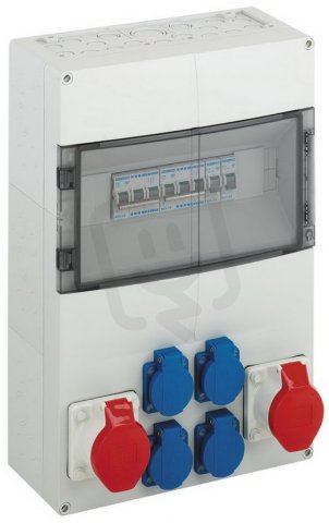 Zásuvková kombinace AKi 14-3M šedá IP44 IK08 300x450x142mm SPELSBERG 73913201