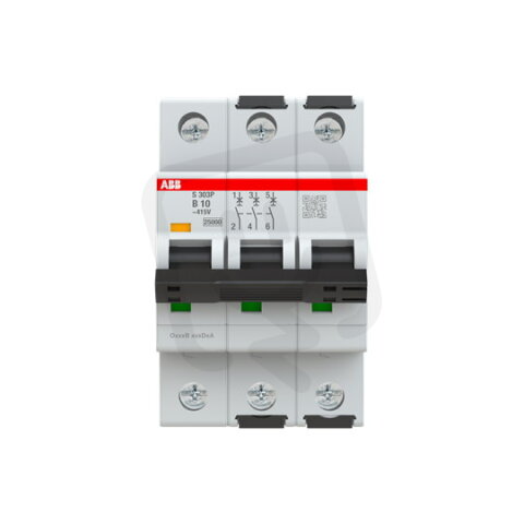 S303P-B10 3 fázový jistič 10 A char. B 25kA ABB 2CDS383001R0105