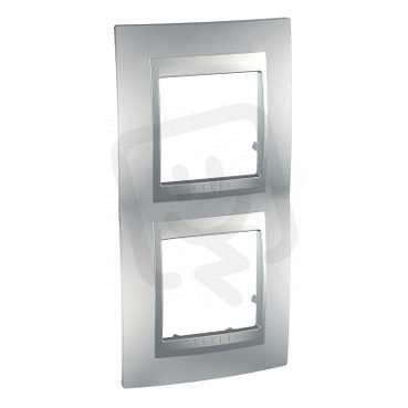 Unica Top Krycí rámeček dvojnásobný vertikální, Aluminium SCHNEIDER MGU6.004V.30