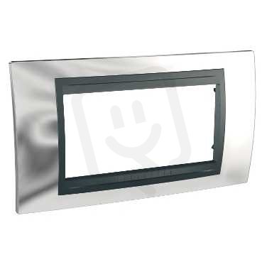 Unica Top Krycí rámeček čtyřmodulový, Cromo lesk/Grafit SCHNEIDER MGU66.104.210