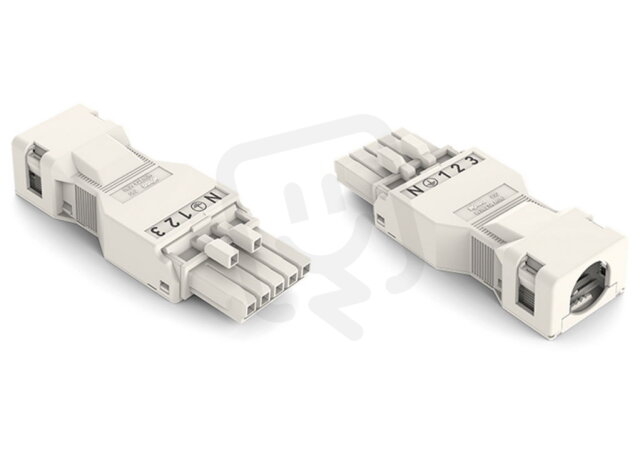 Zdířka S pouzdrem s odlehčením tahu 5pól. bílá WAGO 890-125