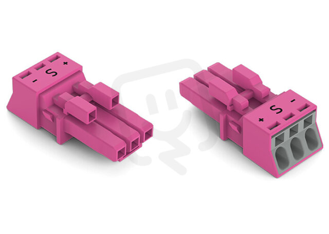 Zdířka 3pól. Kód. B Růžová WAGO 890-283/082-000
