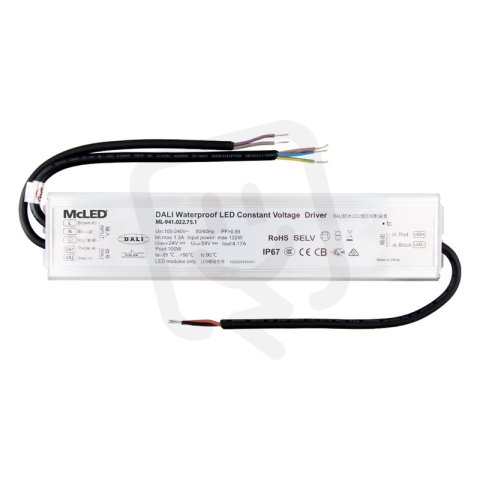 Napájecí zdroj 100W, DC24V/4,17A, IP67, řízení DALI a tlačítko