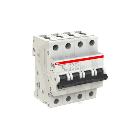 ABB S203MT-D2NA, 3 fázový jistič (3+N), 2A, D, 10kA, určeno pro drážní aplikace