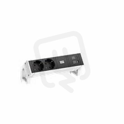 Bachman 902.932 DESK2 2xCEE7/3 1xUSB A&C 22W Charger 0,2m GST18 RAL9010