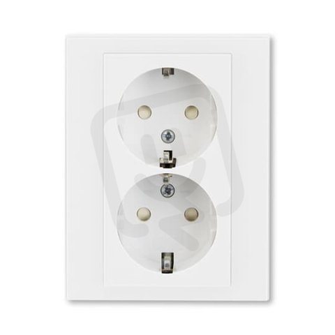 ABB Levit Dvojzásuvka SCHUKO s clonkami bílá/bílá 5522H-C03457 03