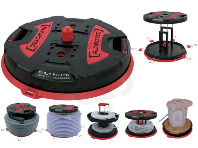 Odvíječ kabelů RUNPOTEC 10187 XB 500 T Cable Roller s teleskopickým výsuvem