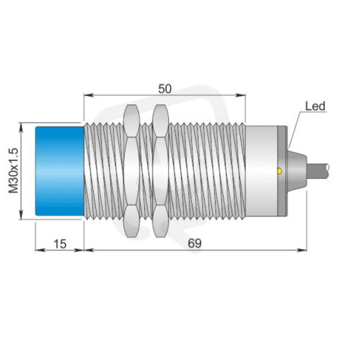 Indukční senzor d30 mm - Atex prach AECO SI30-AE15 NC AD3