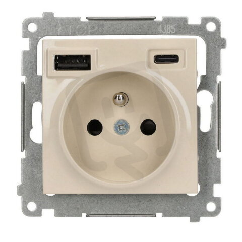 Zásuvka silová 1 násobná typ E s 2 násob