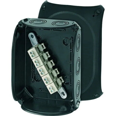 Kabelova rozvodka 2,5-10 mm2 3f., 16 mm2 1f., 5pol., černá HENSEL KF 1610 B