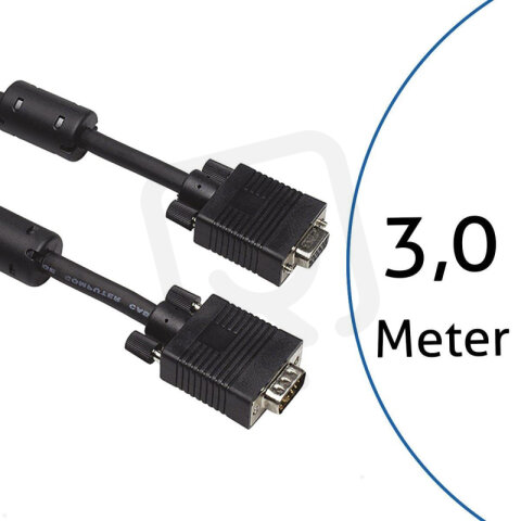Bachman 940.047 Prodlužovací kabel 3,0m VGA 15HD/VGA 15HD, černý