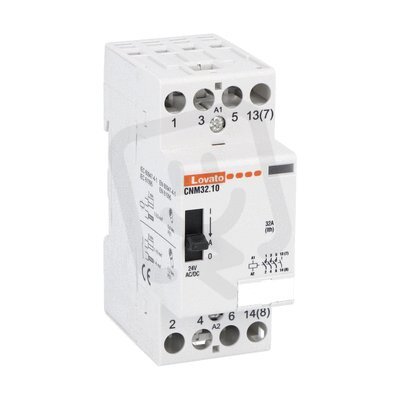 Lovato CNM3210024 Instalační stykač 32A 4Z 24V AC/DC s manuálním ovládáním