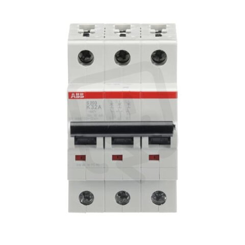 S203-K32 3 fázový jistič 32 A char. K 6kA ABB 2CDS253001R0537