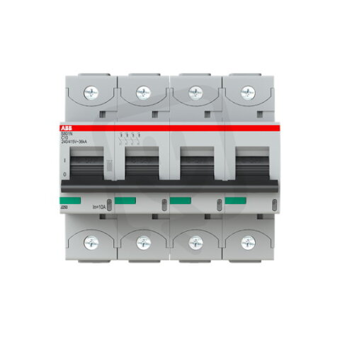 S804N-C10 jistič 4P char. C 10A s klecovou svorkou 36kA ABB 2CCS894001R0104
