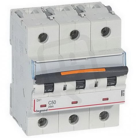 DX3 JISTIČ, 3 PÓLOVÝ, CHAR. C,50A 25KA LEGRAND 409786
