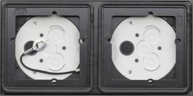 Pouzdro na omítku 2x System 106 antracit GIRA 5502910